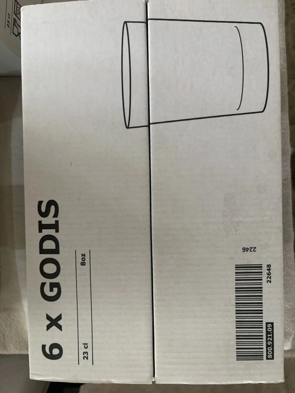 IKEA GODIS Clear White Cardboard Pack - Black Print